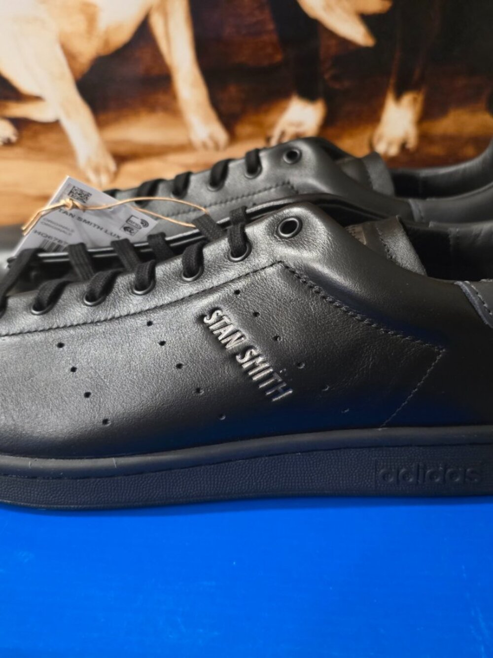 Adidas Originals Stan Smith Lux Black Rare Limited Classic Mens Shoes HQ6787 12 - Picture 7 of 16
